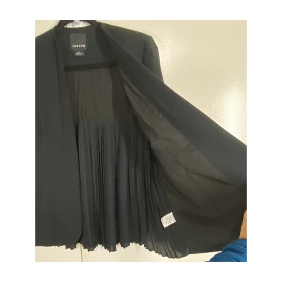 Trouve Nordstrom Pleated Back Open Jacket Blazer Black Medium - Picture 6 of 8
